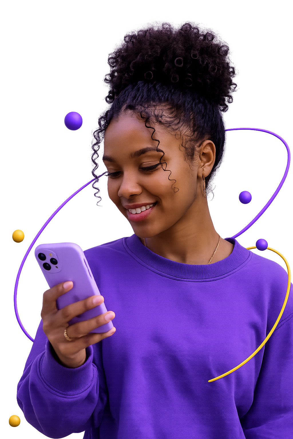 Young South African on her phone using Wysely