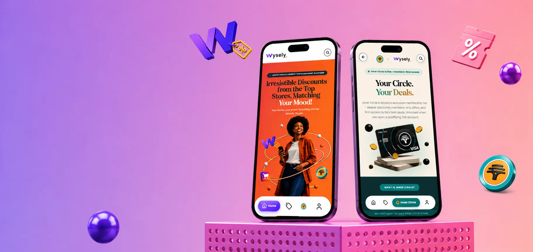 Wysely app preview on mobile devices